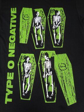 TYPE O NEGATIVE SKELETONS IN COFFINS BLACK MEDIUM T-SHIRT L831